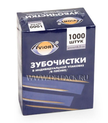Зубочистки в инд. прозрачной упаковке AVIORA (уп. 1000 шт) 401-488