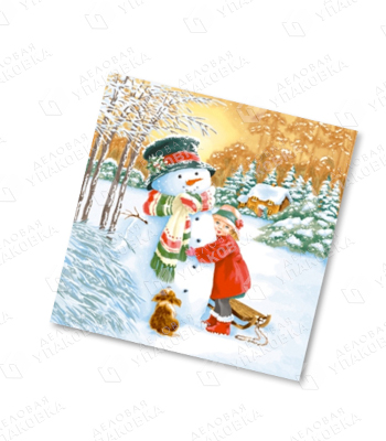 НГ Салфетки бум. 3-сл. 33х33 (20 листов) Девочка и снеговик