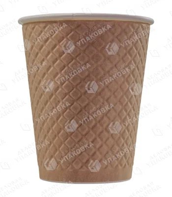 Стакан 250 мл бумажный двухслойный Wafle Крафт 4987 (уп. 25 шт) [1/20]*