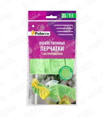 Перчатки резиновые EXTRA KOMФОРТ с алоэ XL / PATERRA 402-934 [1/24]