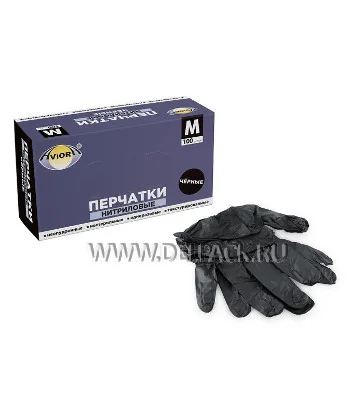 Перчатки нитриловые Черные M / AVIORA 402-795/ (уп. 100 шт/50 пар) [1/10]