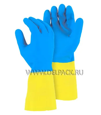 Перчатки латексные L / BICOLOR [1/12]