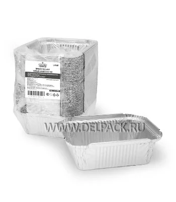 Формы алюминиевые прям. 450 мл 146х121х40 мм / ГОРНИЦА 410-004 (уп. 50 шт) [1/24]