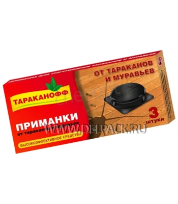 Приманка от тараканов и муравьев ТАРАКАНОФФ (уп. 3 шт)*