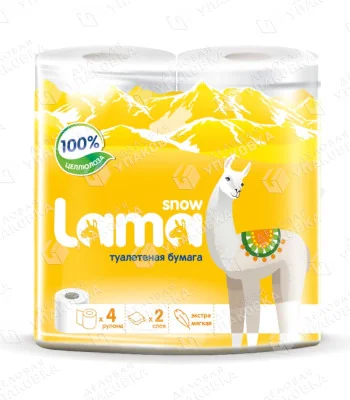 Бумага туал. 2-сл. Snow Lama Желтая (уп. 4 шт) [1/12]