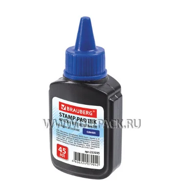Краска штемпельная 45мл синяя BRAUBERG 223595