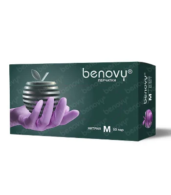 Перчатки нитриловые Сиреневые M / BENOVY / (уп. 100 шт/50 пар) [1/10]
