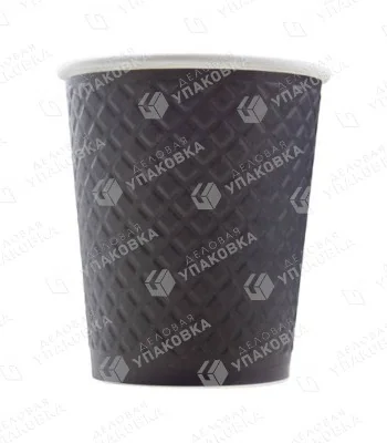 Стакан 250 мл бумажный двухслойный Wafle Черный 5768 (уп. 25 шт) [1/20]