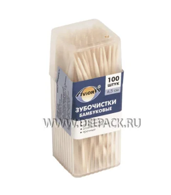 Зубочистки в прозрачной упаковке AVIORA 401-485 (уп. 100 шт) [1/12]