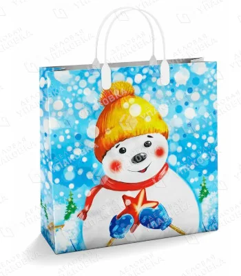 НГ Сумочка из мягкого пластика Снежный друг / M (30х30х10) ИП (уп. 10 шт)