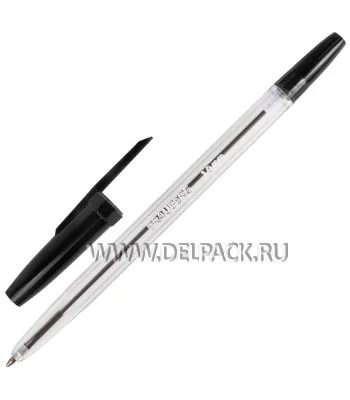 Ручка "Line" шариковая 1,0мм Черная / BRAUBERG 141098 [1/50]