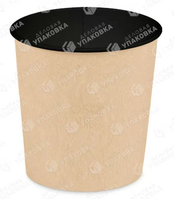 Стакан картон для супа ROUND BOWL 500 мл ЧЕРНАЯ (уп. 30 шт) [1/20]