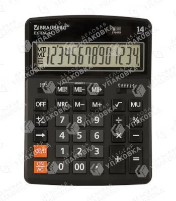 Калькулятор 14 разрядов BRAUBERG EXTRA-14-BK 250474 *