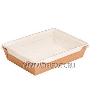 Салатник 1100 мл / КРАФТ / БЕЛЫЙ / 180х120х50 / + проз. крышка*