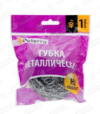 Губка металлическая SPIRAL [40 гр] / PATERRA 406-147 [1/100]