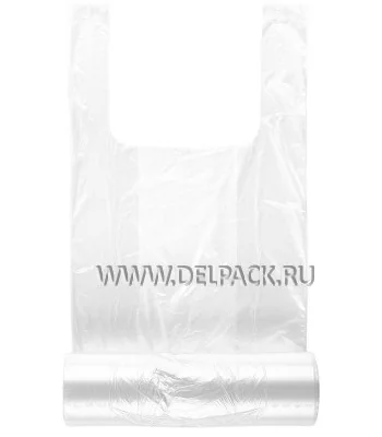 Пакет - майка 24+12х43 [10 мкм] рулон на шпуле Прозрачная (уп. 200 шт) [1/20]