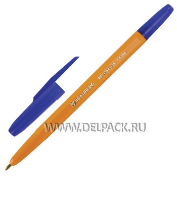 Ручка шариковая BRAUBERG Carina Orange 1,0мм Синяя 141668 *