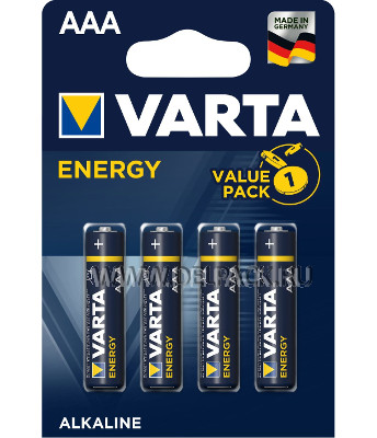 Батарейки VARTA ENERGY LR3 (AAA) алкалин (блистер 4 шт)