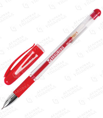 Ручка гелевая BRAUBERG GELLER 0,5мм Красная 141181 *