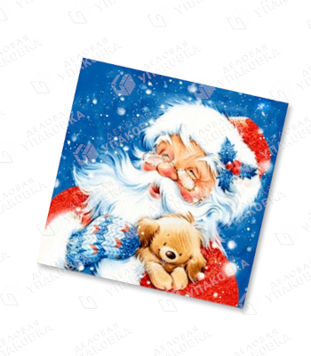 НГ Салфетки бум. 3-сл. 33х33 (20 листов) Дед мороз и щенок