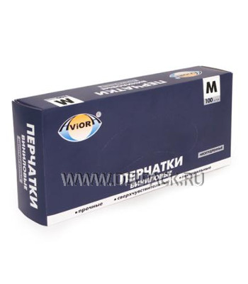 Перчатки виниловые AVIORA (уп. 100 шт/50 пар) M 402-638*