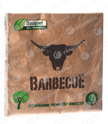 Салфетки бум. 2-сл. 33х33 ECO BOUQUET (25 листов) Крафт Barbecue