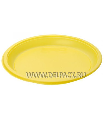 Тарелка 1-секционная d 205 ПС Желтая (уп. 100 шт)
