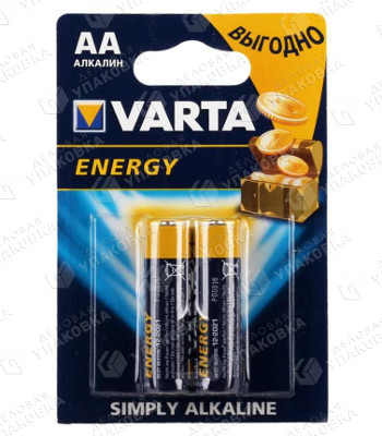 Батарейки VARTA ENERGY LR6 (AA) алкалин (блистер 2 шт)