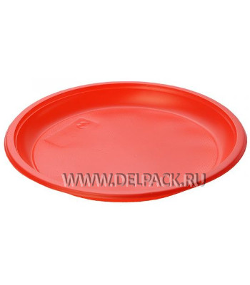 Тарелка 1-секционная d 205 ПС Красная (уп. 100 шт)