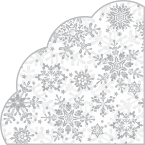 НГ Салфетки бум. 3-сл. d32 RONDO (12 листов) Серебряные снежинки