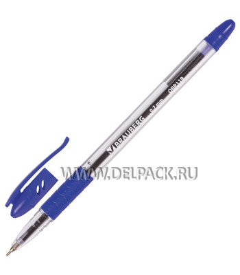 Ручка шариковая масляная BRAUBERG GLASSY 0,7мм Синяя 142698 *