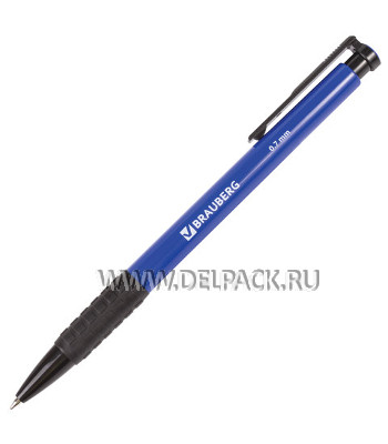 Ручка шариковая автоматическая BRAUBERG Explorer 0,7мм Синяя 140581 *